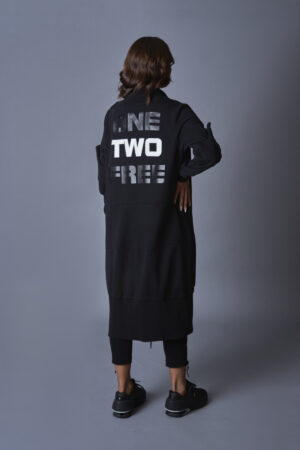 Дълга жилетка манто veteida black-389