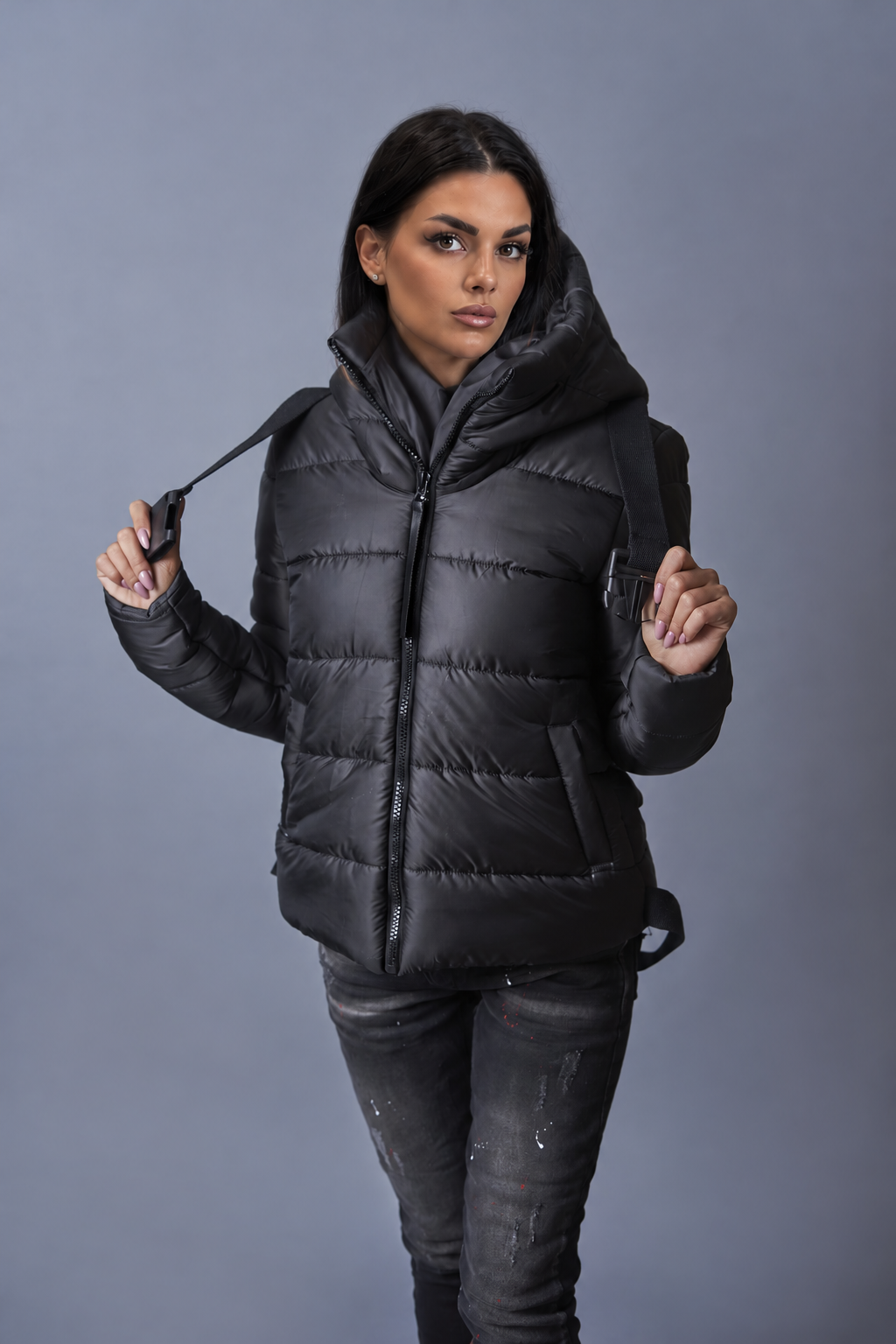 Дамско яке с тиранти veteida winter collection-353