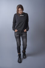 Дамска блуза от памук в черен цвят-431