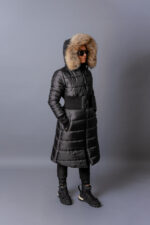 Дълго зимно яке с естествен пух-420