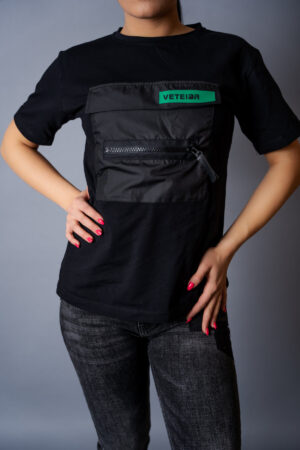 Дамска тениска veteida с ефектен цип-503