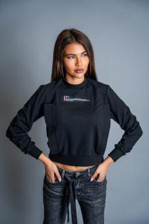 Дамска блуза с принт veteida black-539