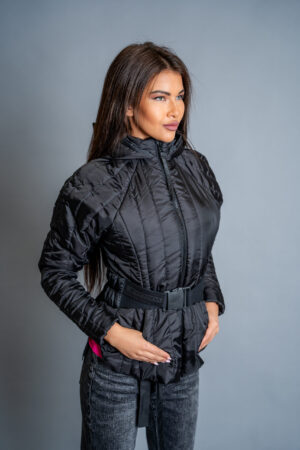 Дамско яке veteida black с ефектни ръкави-546