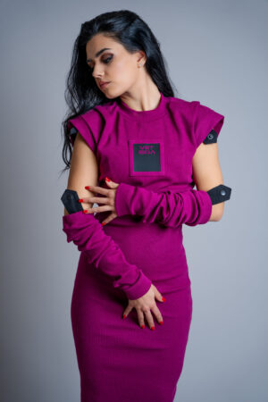 Дамска рокля фуксия veteida-550