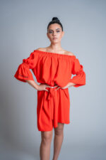Дамска рокля/туника в цвят корал-570