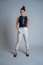 Дамски официален панталон в бежов цвят-566