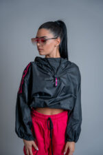 Дамска ветровка veteida black&pink-572