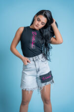 Къси панталони от деним-grey