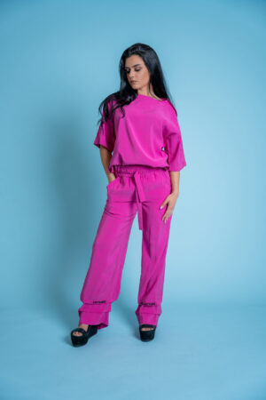 Стилен дамски комплект циклама от две части-579