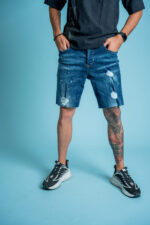 Мъжки дънкови къси панталони-blue101