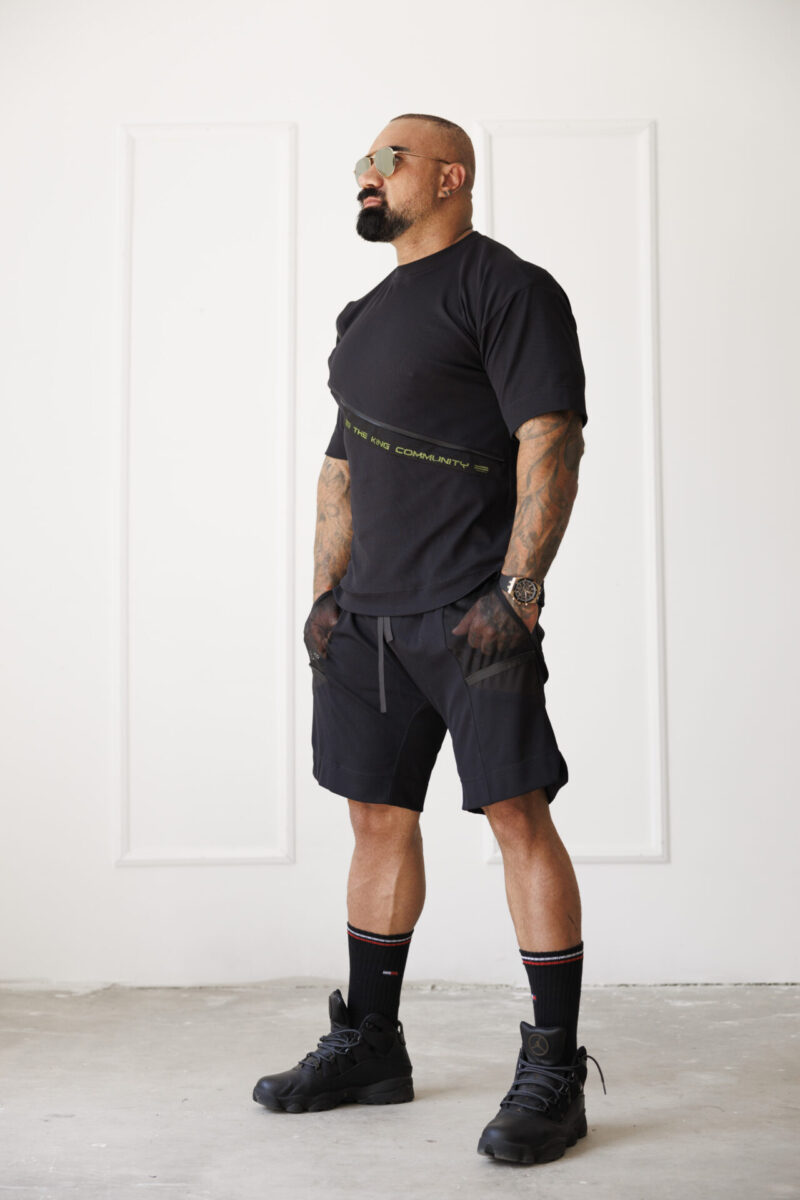 Дизайнерски къси панталони the king black-м52