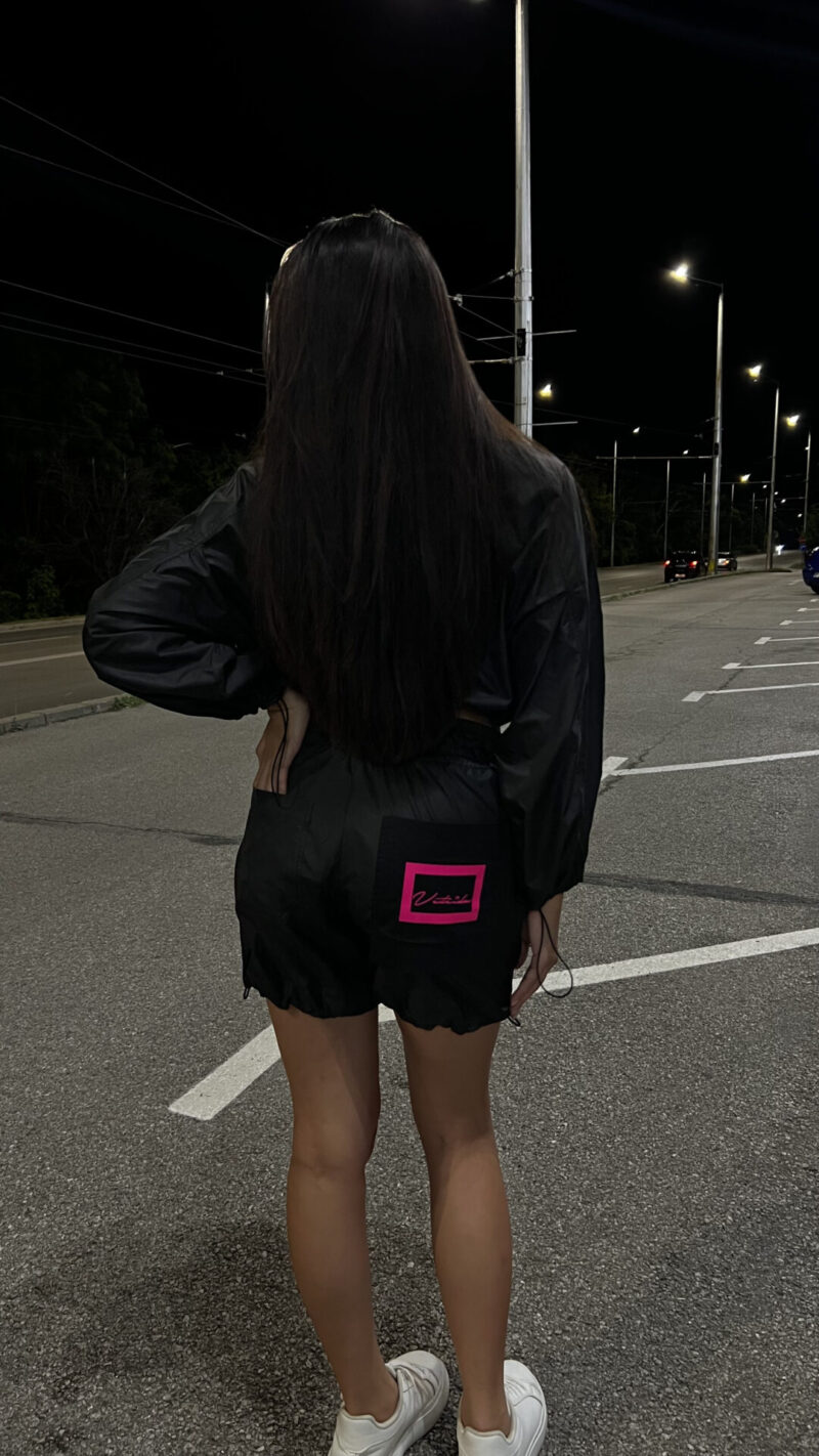 Дамски къси шушлякови панталони veteida black-582