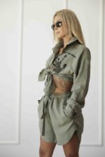 Дамски къси панталони veteida green-д31