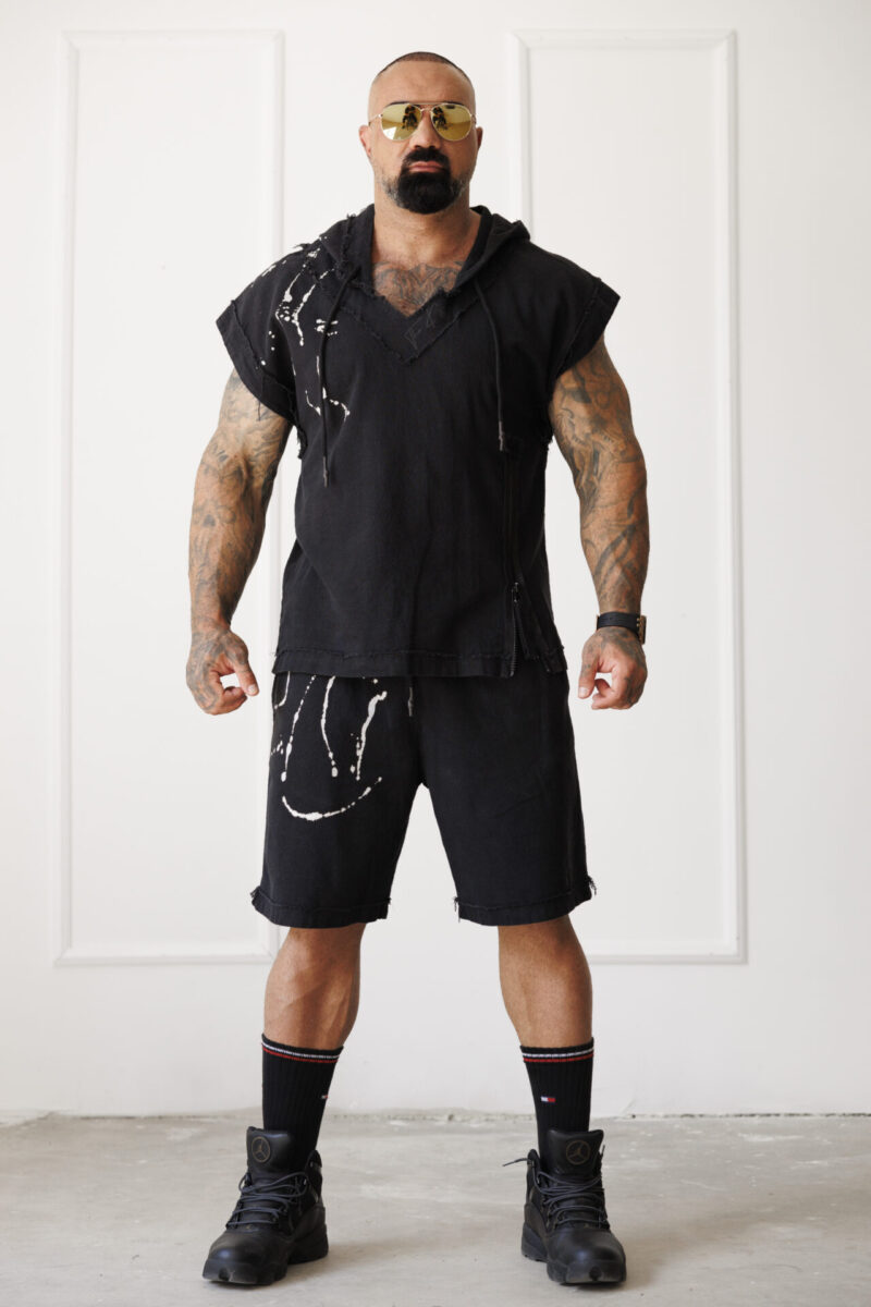 Дизайнерски комплект от лен the king black-м48