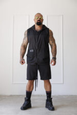 Дизайнерски елек с качулка the king black-м37