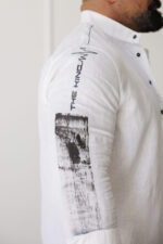 Дизайнерска ленена риза The king white-м40