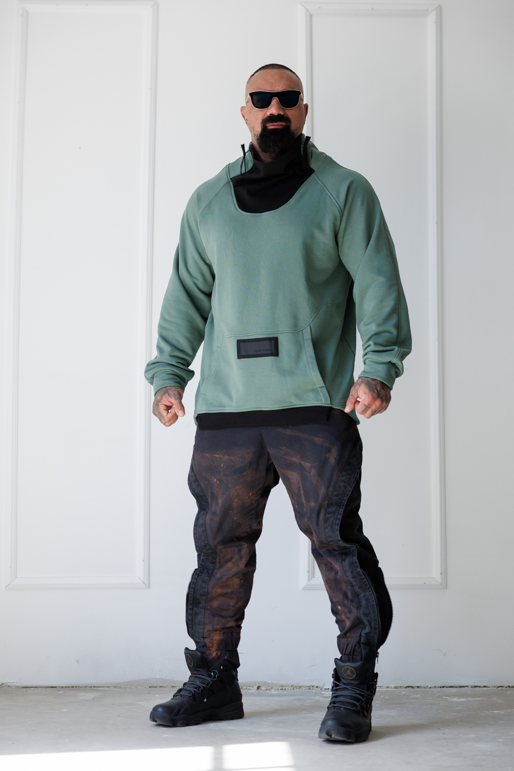 Мъжки дизайнерски суишърт the king green-м56