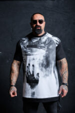 Мъжка дизайнерска тениска с принт the king-м81-black-white