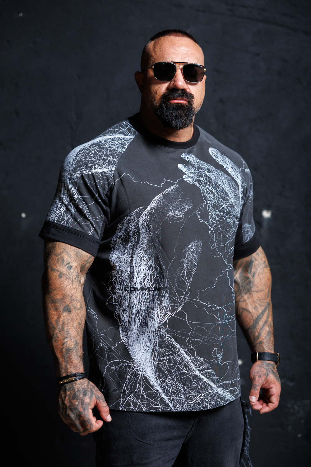 Мъжка дизайнерска тениска the king-м82-графит