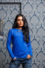 Дамска блуза с дълъг ръкав в син цвят veteida-605