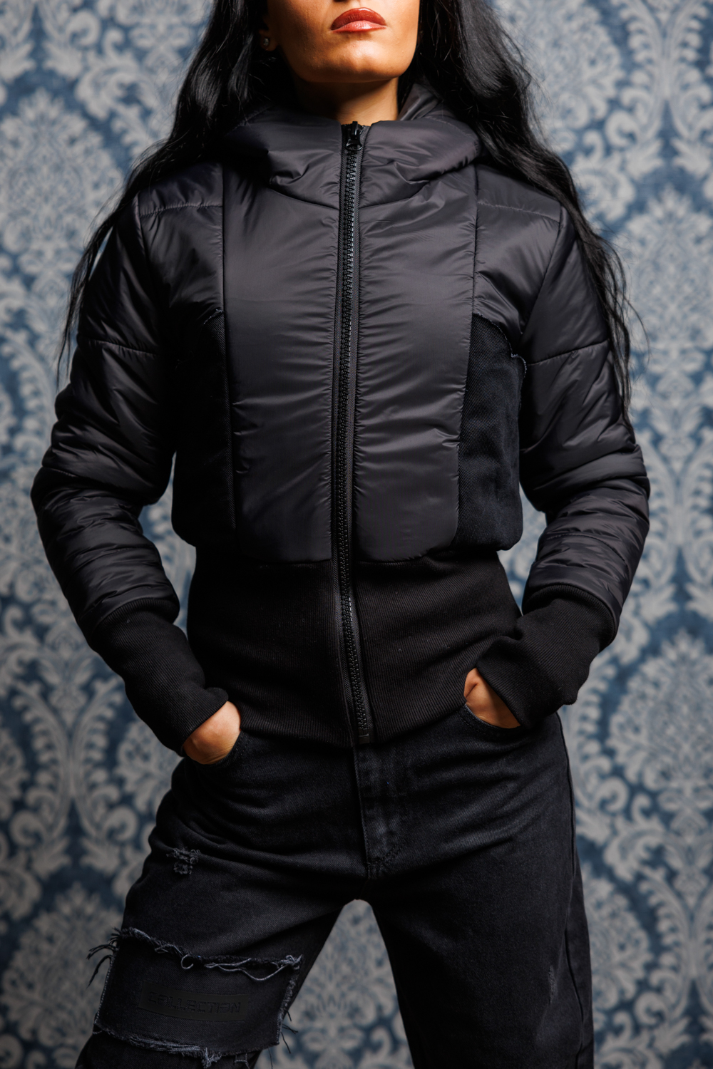 Дамско топло яке veteida black-604