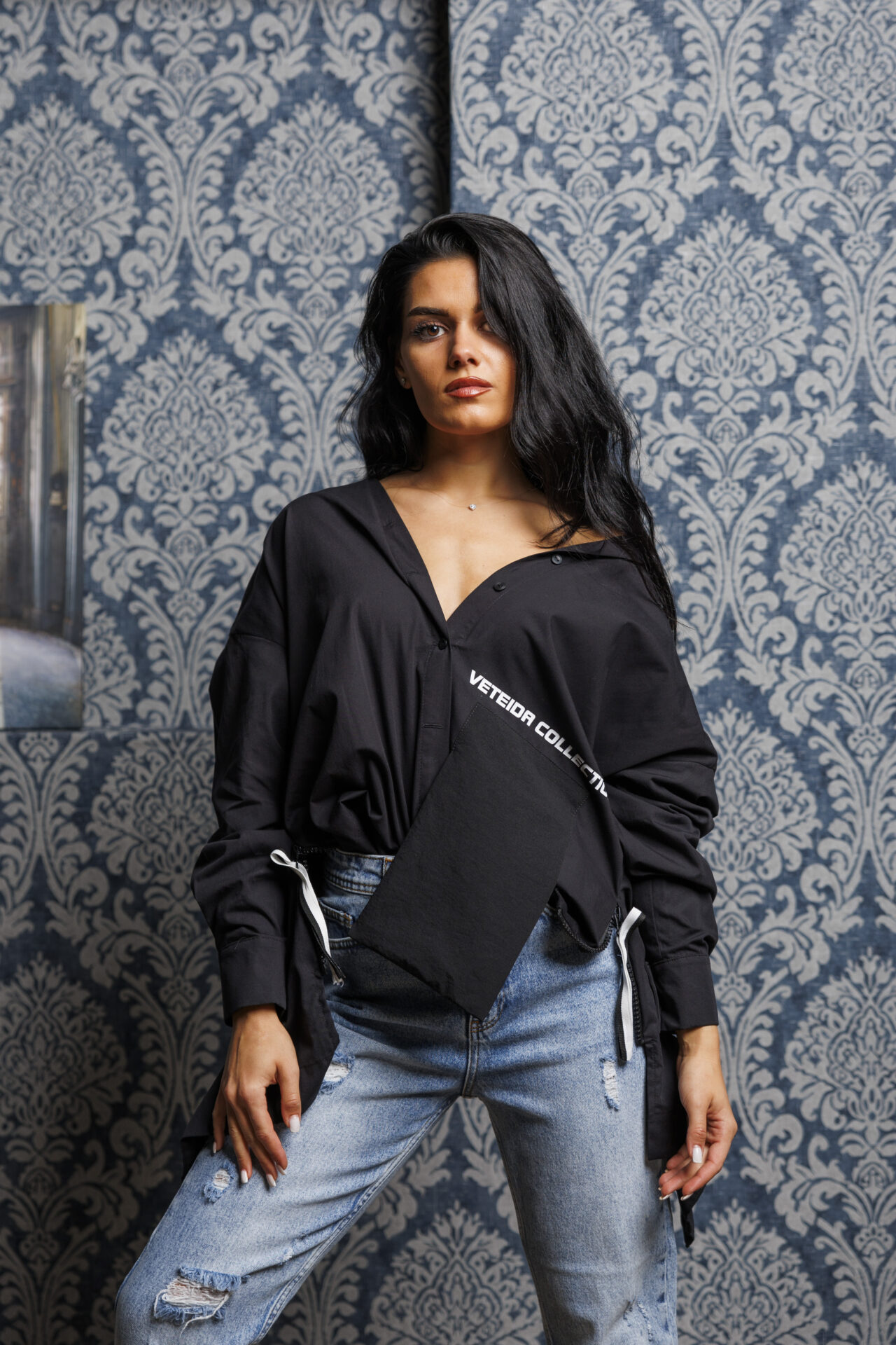 Дамска риза veteida black-584