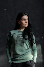 Дамска памучна зелена блуза veteida-617