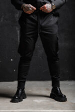 Дизайнерски модерен мъжки панталон the king black-м95