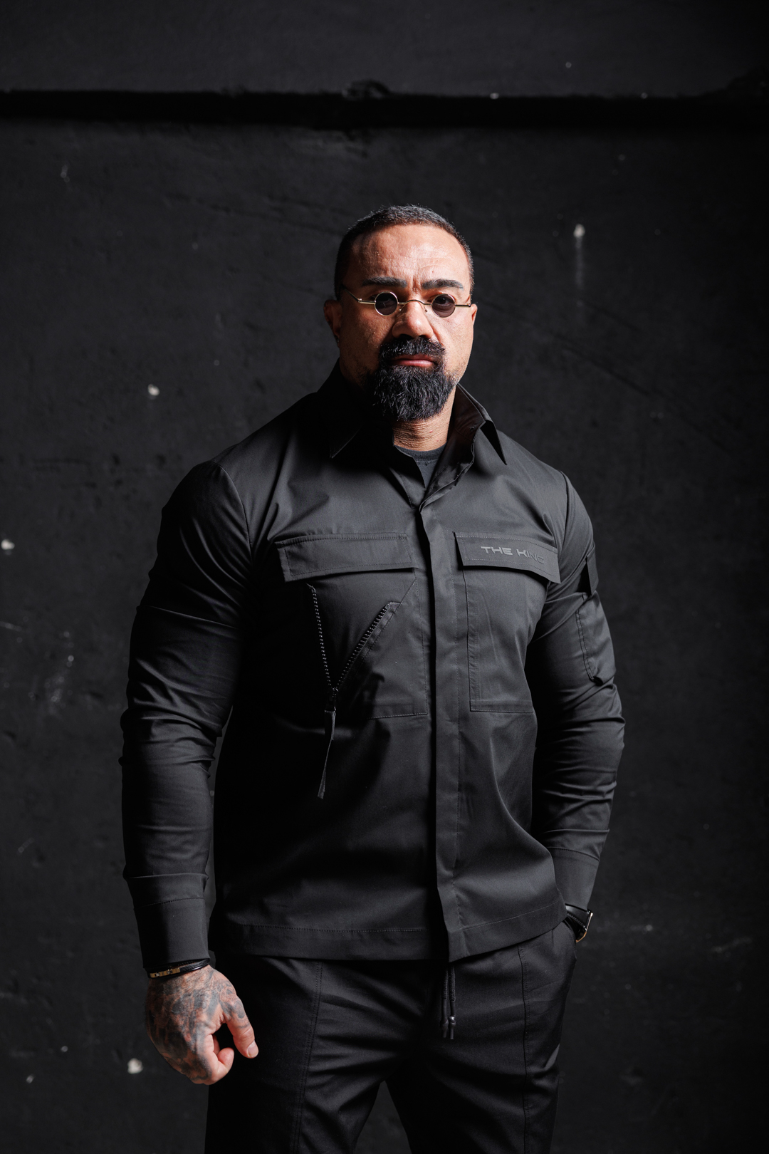 Мъжка дизайнерска риза the king black-м93