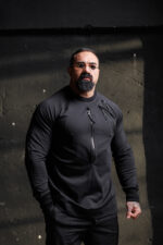 Мъжка блузa с ефектни ципове the king black-м103