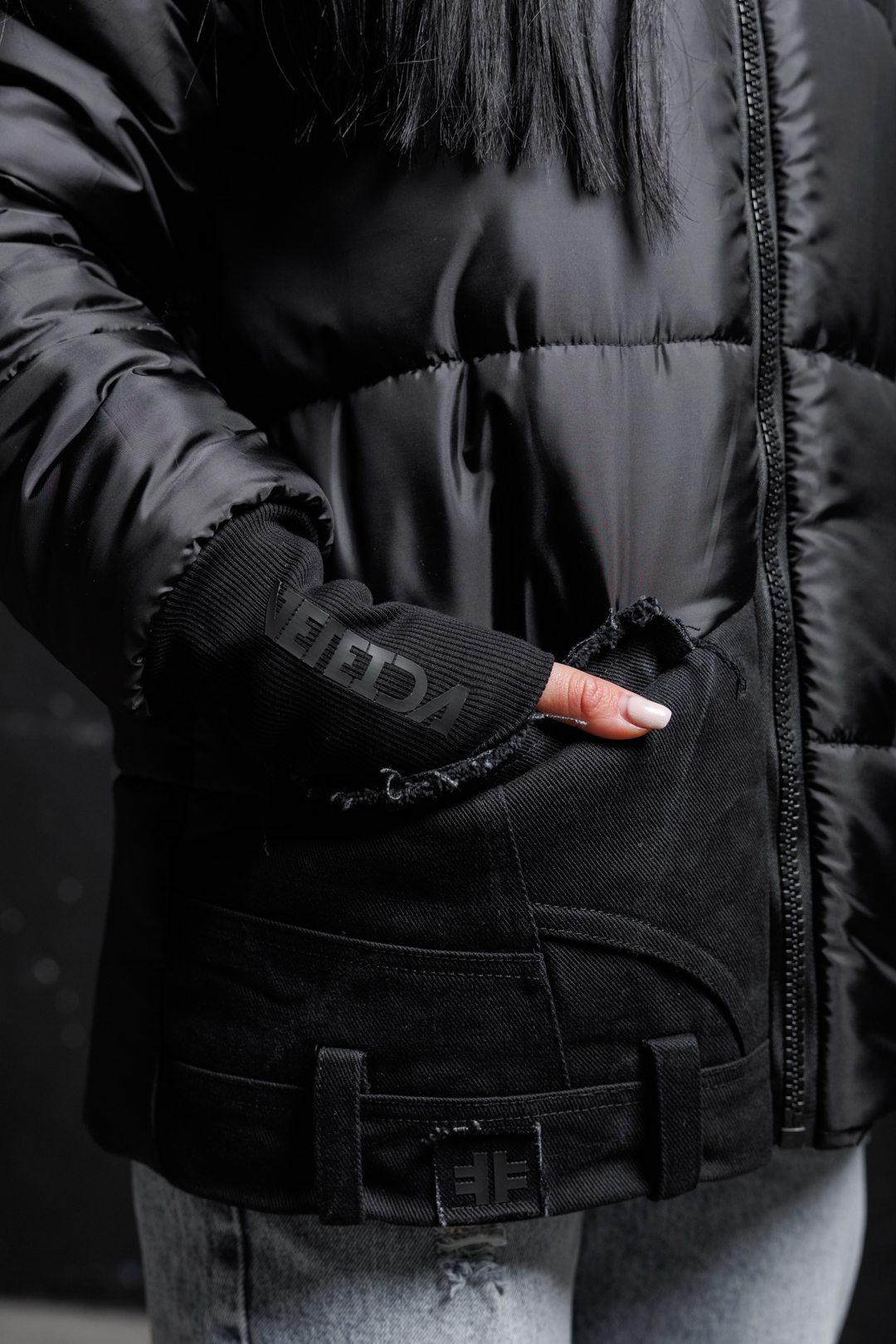Дамско топло яке veteida black-610 - Image 9