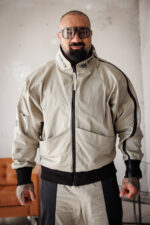 Мъжко дизайнерско яке в бежов цвят the king-м111