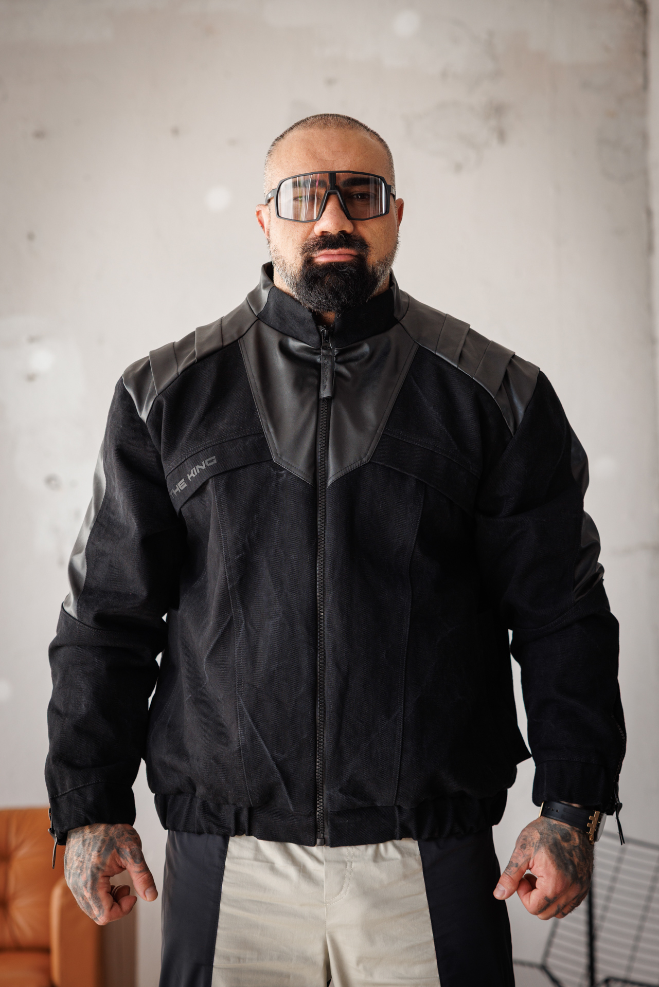 Мъжко дизайнерско яке the king black-м121