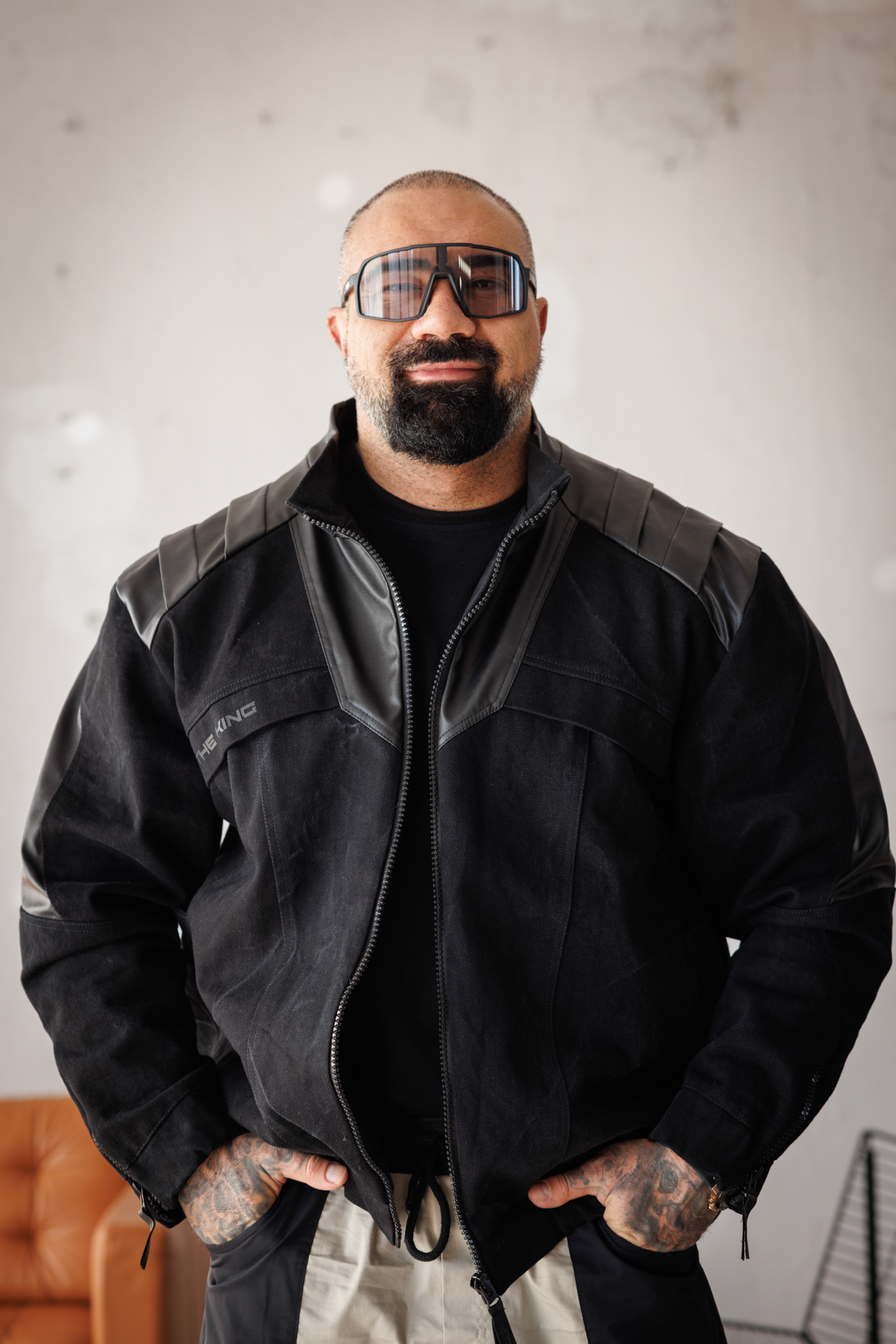 Мъжко дизайнерско яке the king black-м121 - Image 13