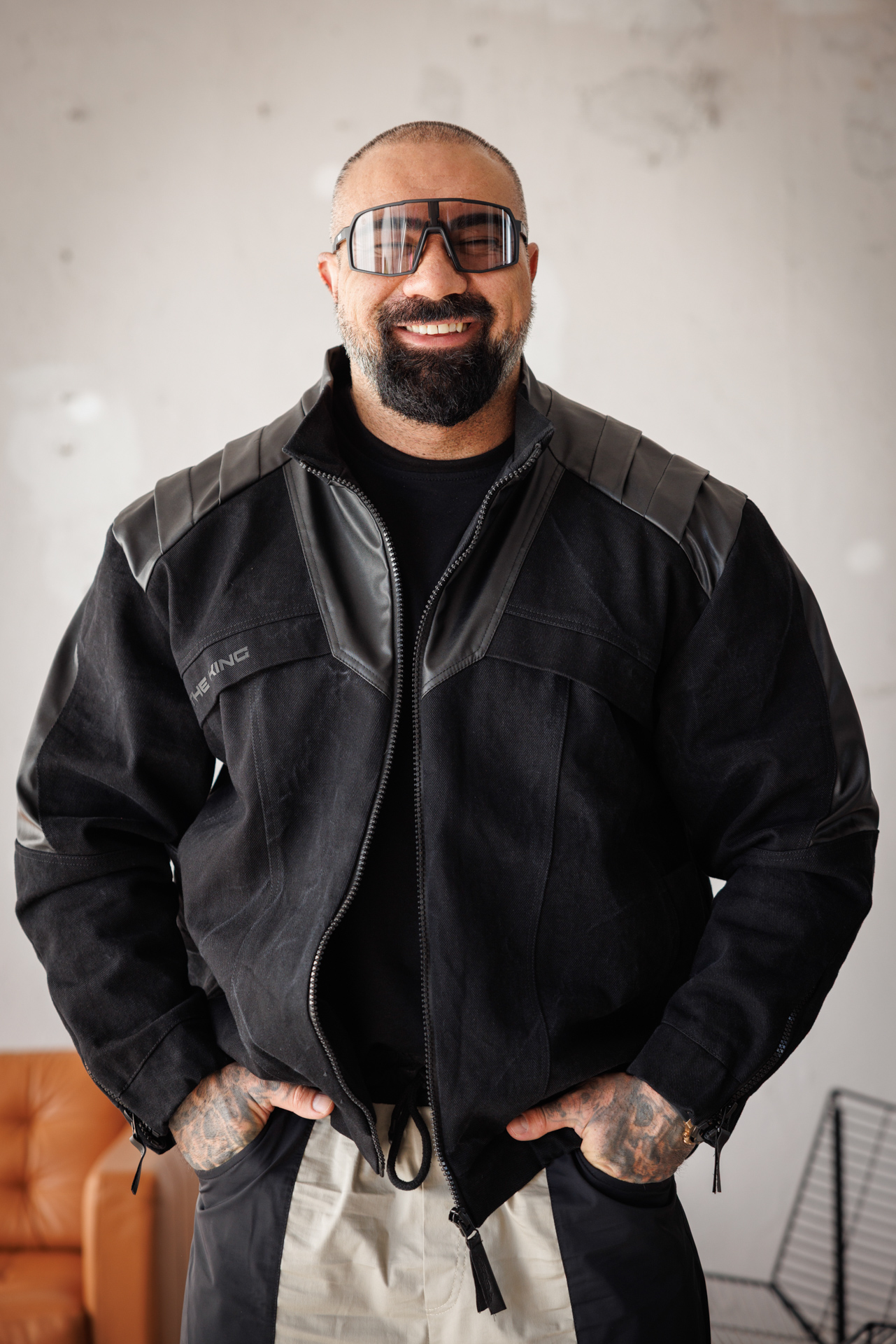 Мъжко дизайнерско яке the king black-м121 - Image 12