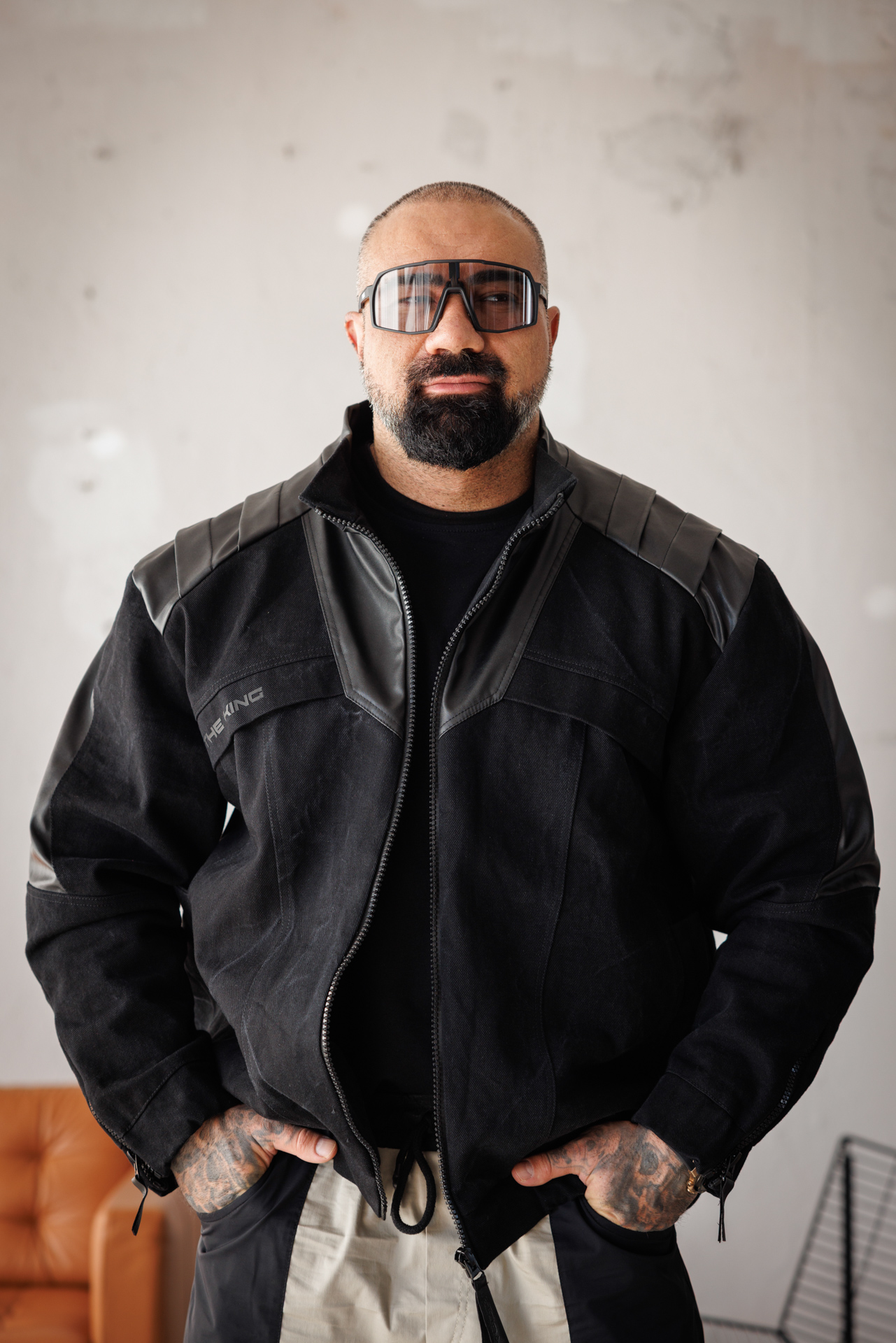 Мъжко дизайнерско яке the king black-м121 - Image 14