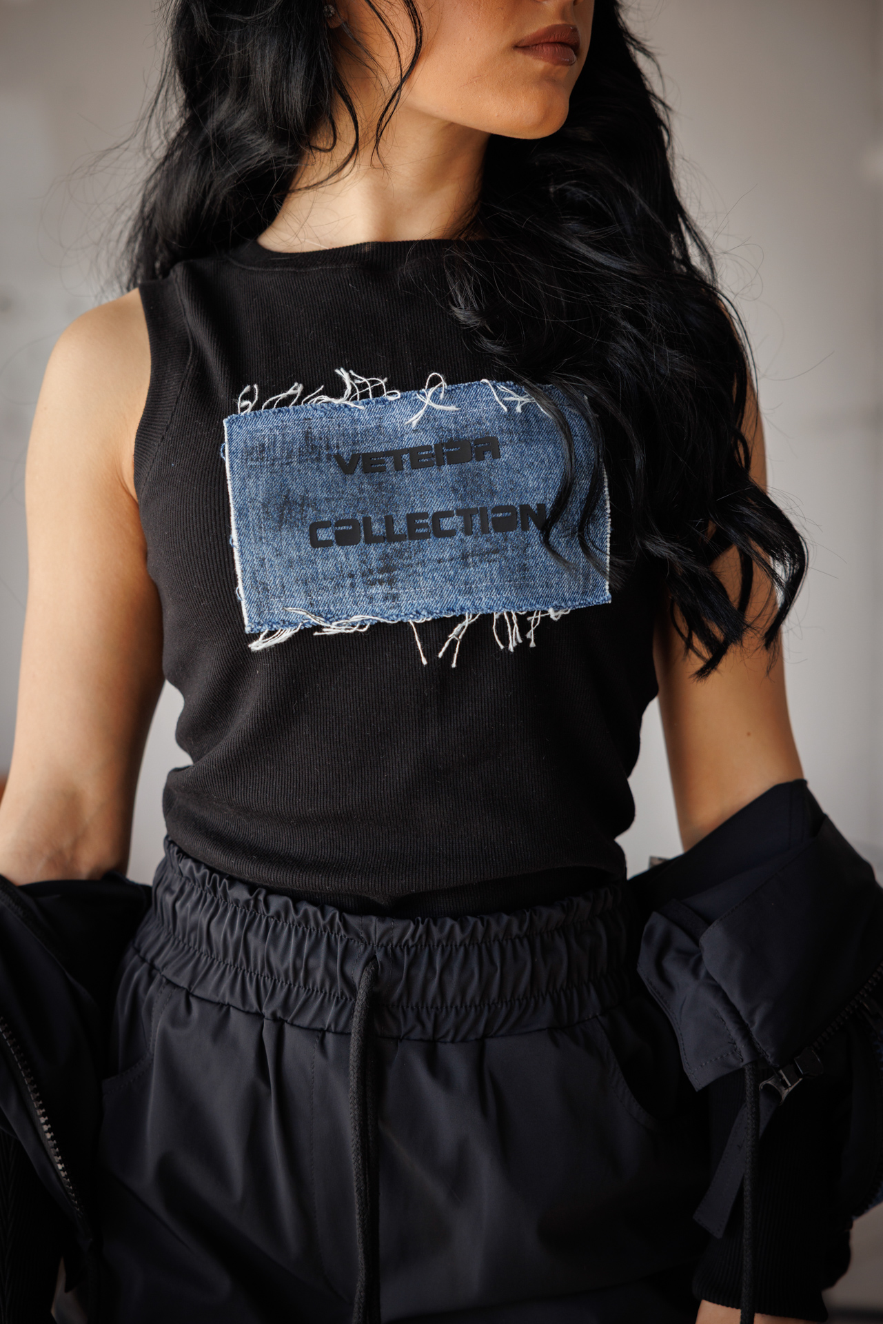 Дамски топ с деним-631