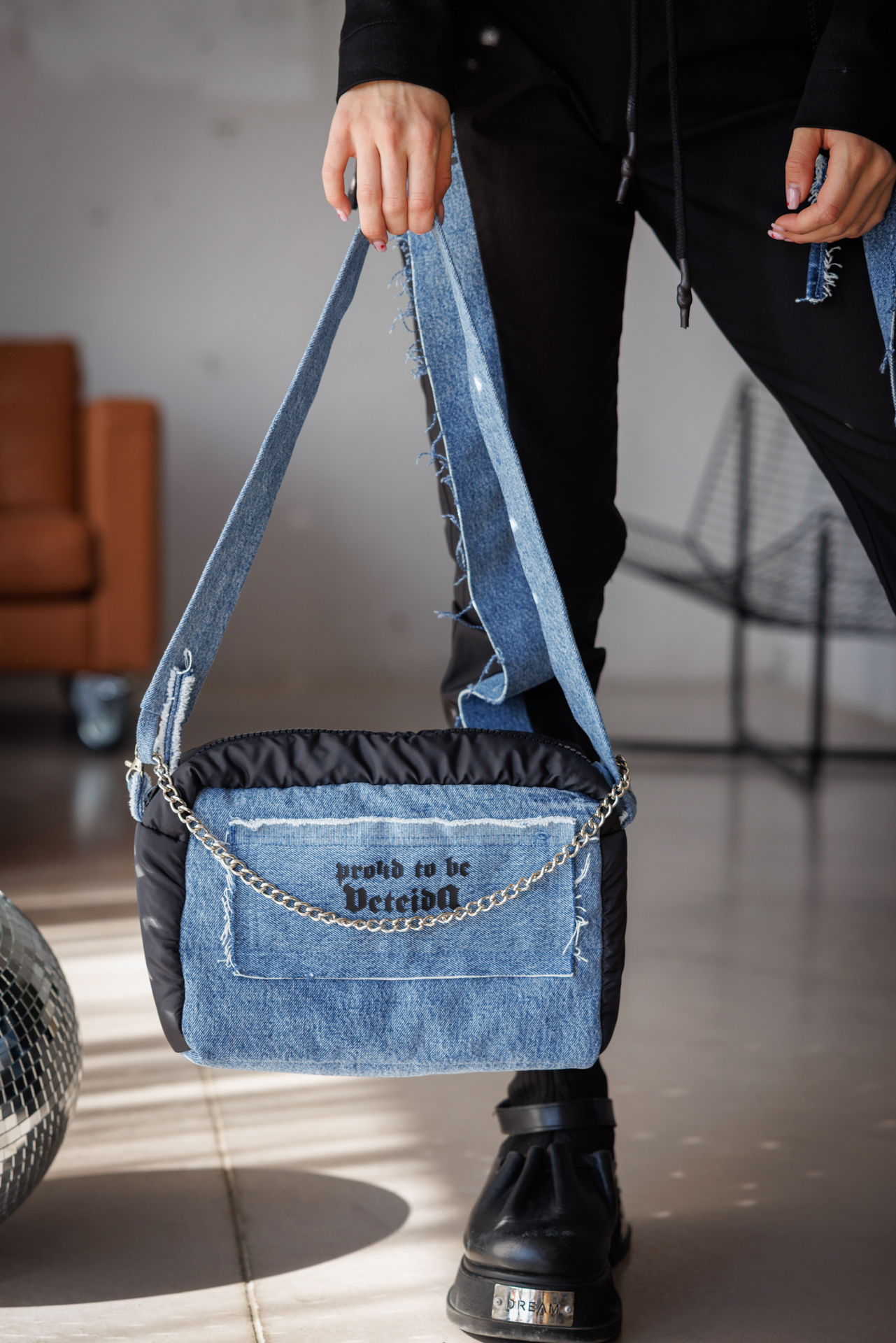 Дамска чанта veteida с деним-a147