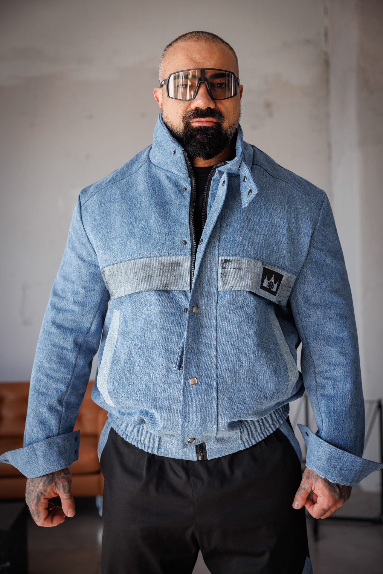 Мъжко дънково яке с модерни детайли the king-м98