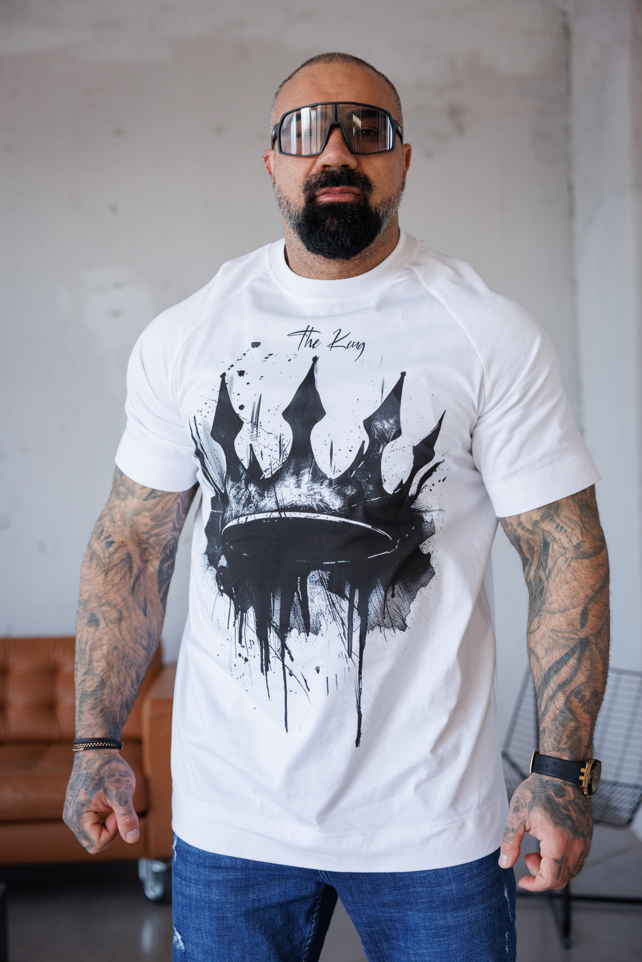 Мъжка дизайнерска тениска the king-м117