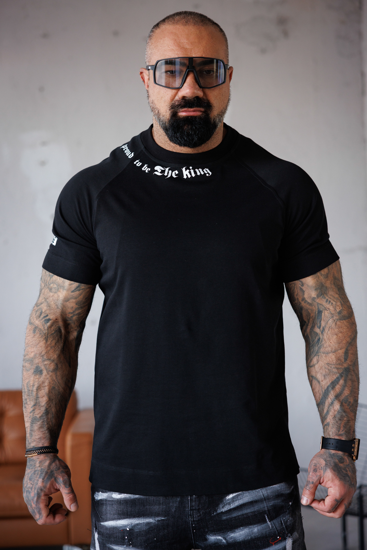 Мъжка тениска the king black-м113