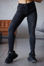 Дамски дънки графит slim fit-222