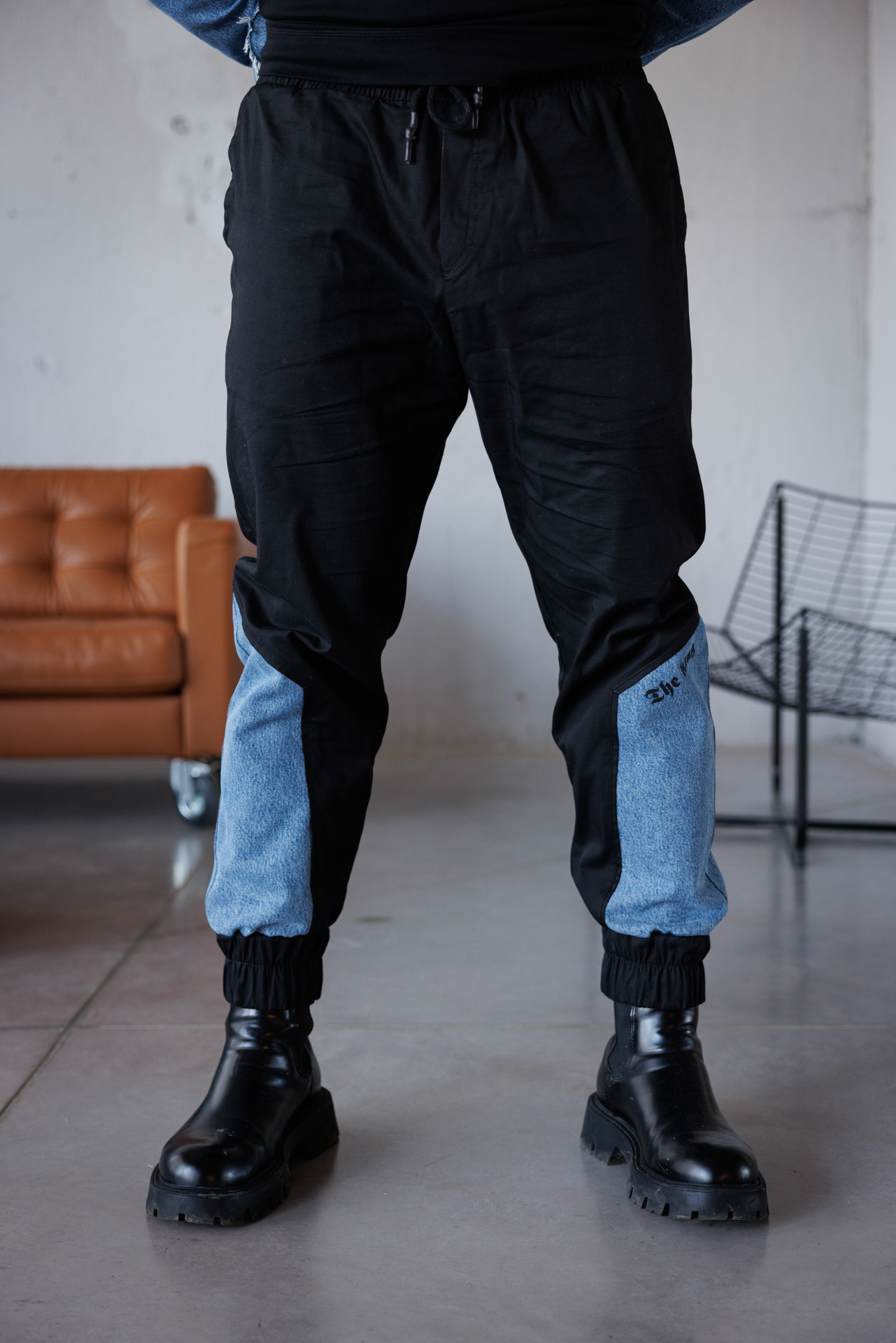 Мъжки панталон в комбинация с деним the king-м108