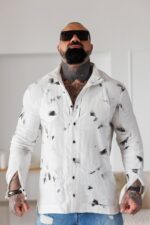 Мъжка ленена риза в модерен стил the king-м123