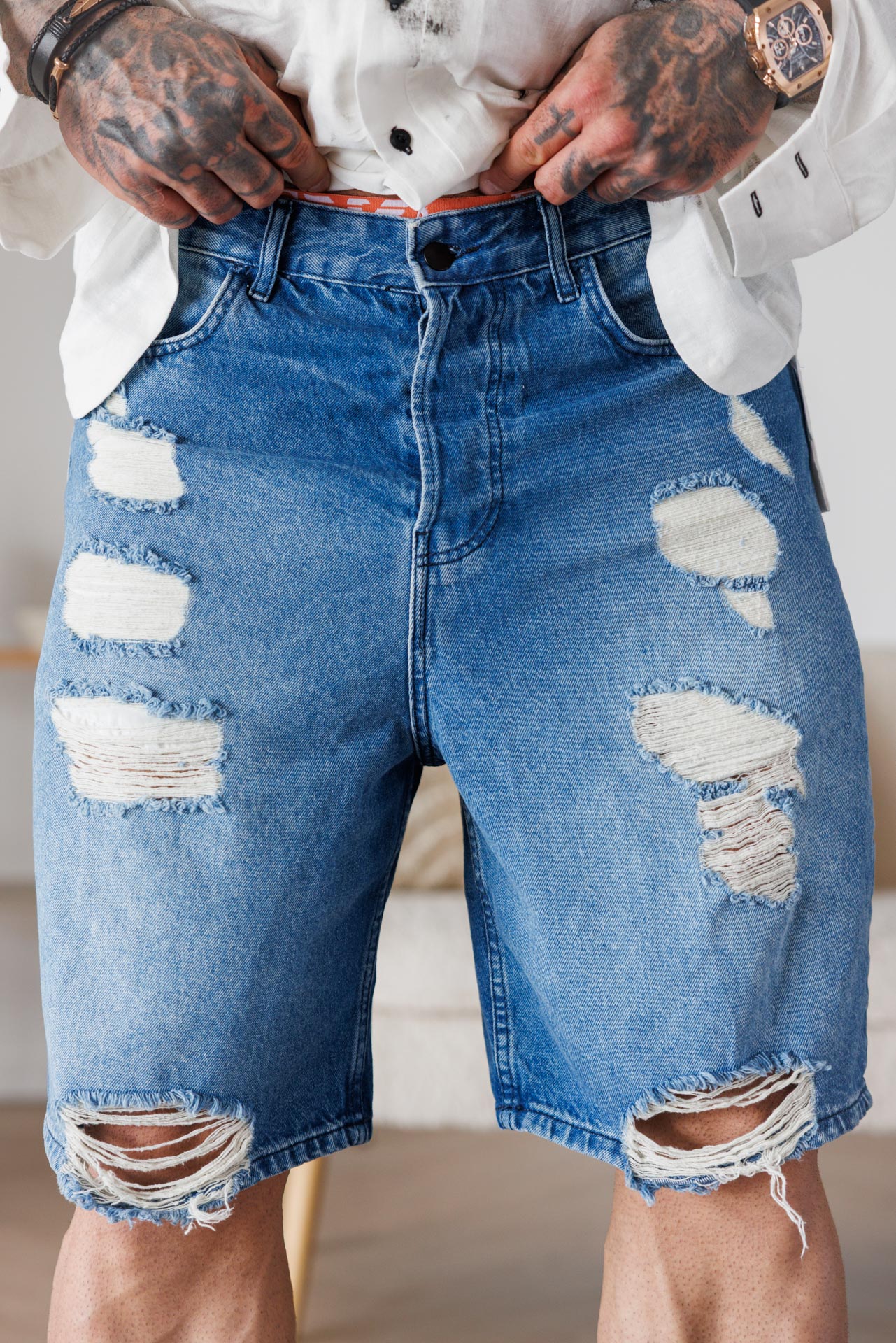 Мъжки къси панталони деним-king style