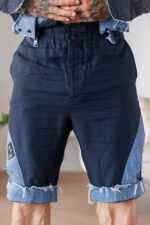 Мъжки дизайнерски къси панталони от лен the king-м124