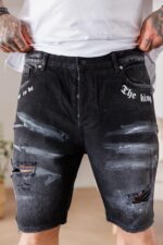 Мъжки къси дънкови панталони the king-black003
