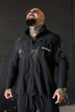 Дизайнерска мъжка ленена риза the king black-м127