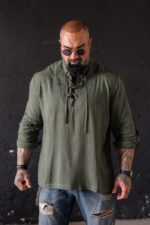 Мъжка риза маслиново зелена the king-м134