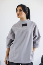 Дамска тениска в сив цвят-671